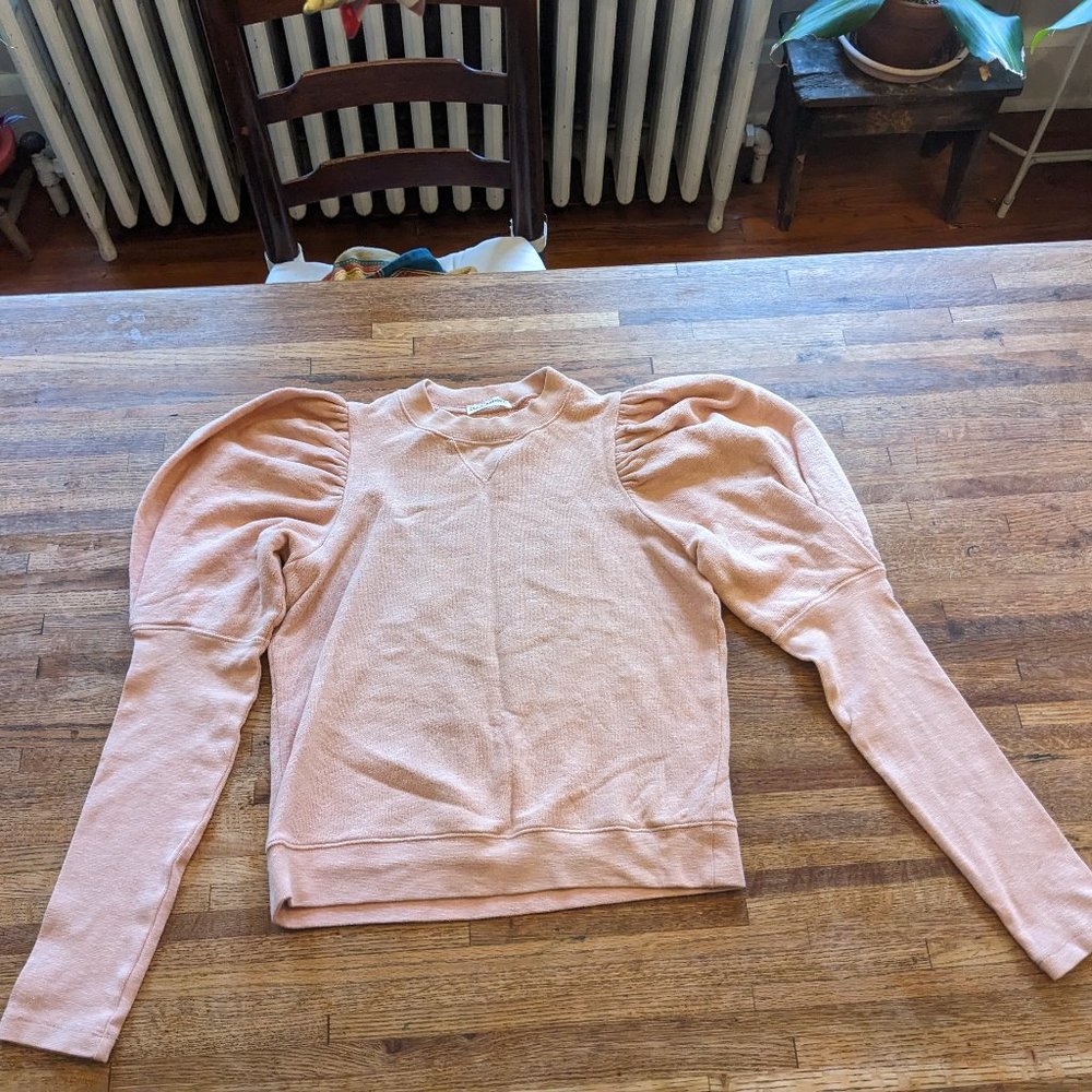 Women's Ulla Johnson pink puffy sleeve sweatshirt size small